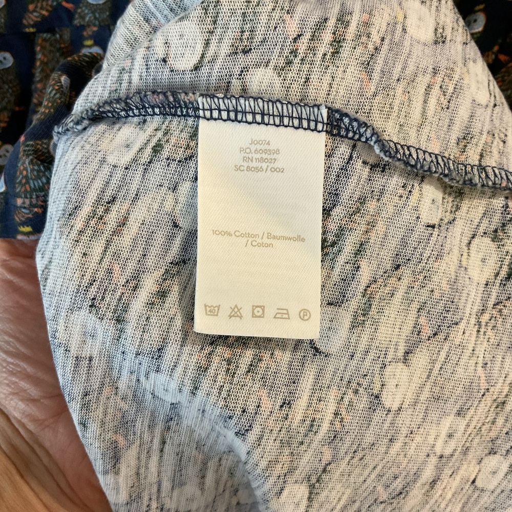 Boden regal owl navy penny jersey dress pockets unlined 3/4 sleeve size 10 vguc - Picture 7 of 8